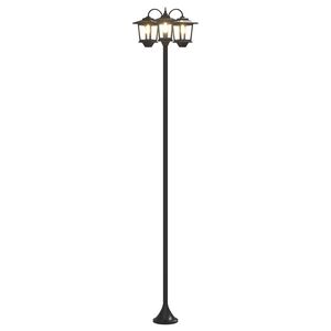 vidaXL Lampadaire &agrave; 3 t&ecirc;tes Noir 16 x 16 x 187 cm Aluminium et ABS