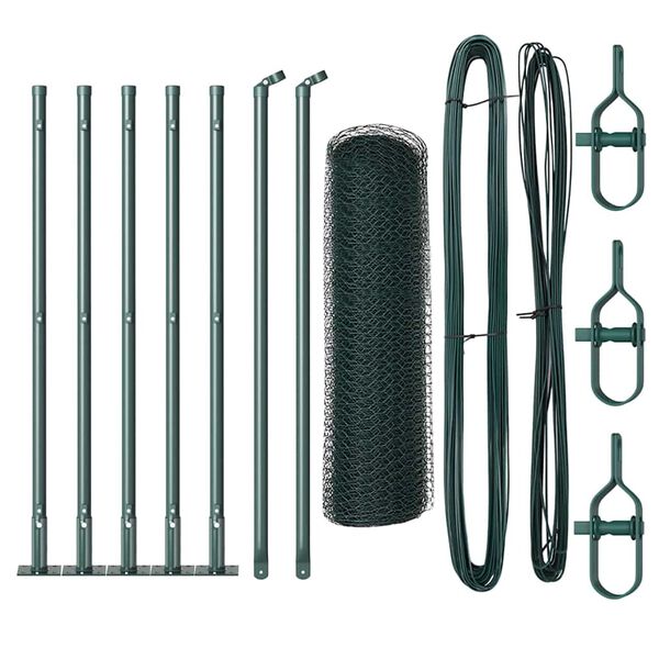 vidaXL Poteau de clôture. Vert 10 x 0,6 m (maille de 13 mm)