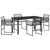 vidaXL Ensemble de salle &agrave; manger pour jardin 5 pc Noir polyrotin
