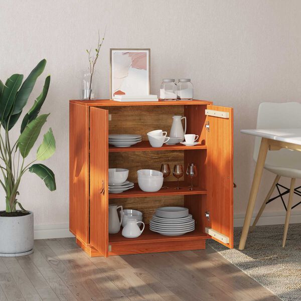 vidaXL Buffet Brun Cir&eacute; 65,5 x 40 x 75 cm Pin massif