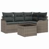 vidaXL Ensemble de canap&eacute; de jardin 5 pc Noir polyrotin