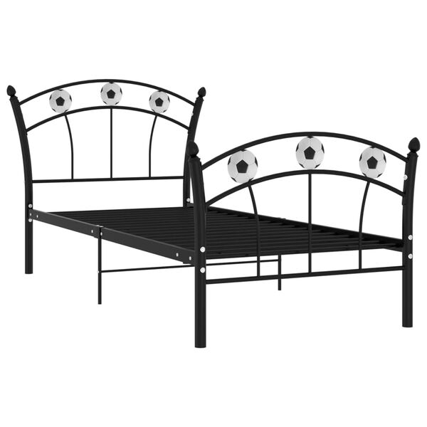 vidaXL Cadre de lit sans matelas noir métal 90x200 cm
