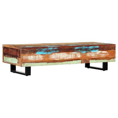 vidaXL Table basse 120x50x30 cm Bois de récupération solide et acier