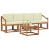 vidaXL Ensemble de canap&eacute;s d'ext&eacute;rieur 5 pcs Naturel et Cr&egrave;me
