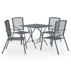 vidaXL Ensemble &agrave; manger de jardin 5 pcs Acier Anthracite