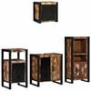 vidaXL Ensemble de mobilier de salle de bain 4 pc Multicolore et noir
