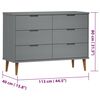 vidaXL Commode MOLDE Gris 113x40x80 cm Bois de pin massif
