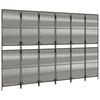 vidaXL Cloison de s&eacute;paration 6 panneaux gris r&eacute;sine tress&eacute;e