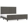 vidaXL Cadre de lit sans matelas gris fonc&eacute; velours