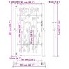 vidaXL Portail de jardin 100x200 cm en acier Corten et bambou