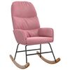 vidaXL Fauteuil &agrave; bascule velours rose