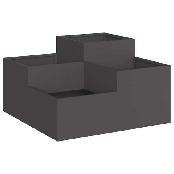 vidaXL Cache-pot de jardin Noir 100 x 100 x 48 cm Acier
