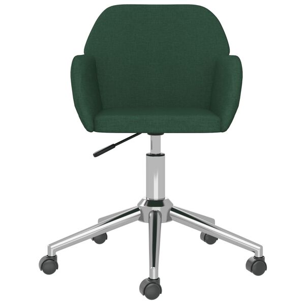 vidaXL Chaise pivotante de bureau Vert fonc&eacute; Tissu