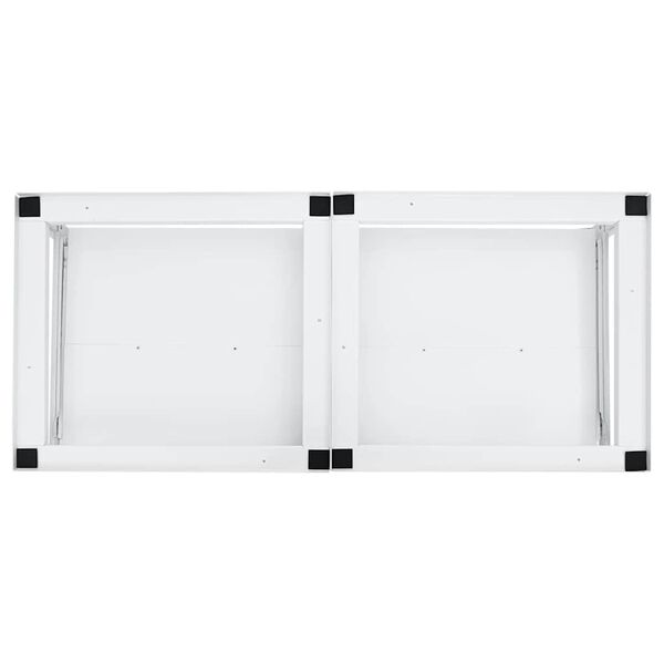 vidaXL Double socle pour machine &agrave; laver &eacute;tag&egrave;res coulissantes blanc