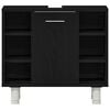 vidaXL Ensemble de mobilier de salle de bain avec &eacute;tag&egrave;re 3 pcs Noir