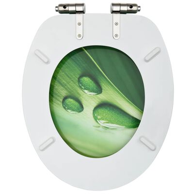 vidaXL Sièges WC couvercle à fermeture douceur 2 pcs MDF Gouttes d'eau