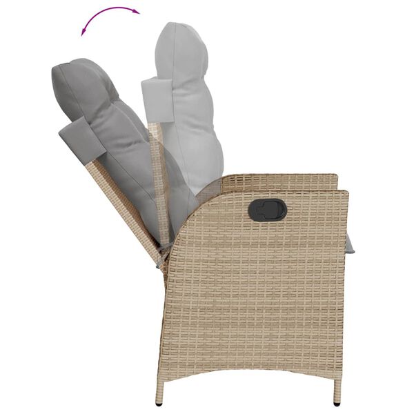 vidaXL Ensemble &agrave; manger de jardin avec coussins 5pcs Beige poly rotin