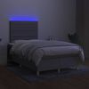 vidaXL Sommier &agrave; lattes de lit matelas et LED Gris clair 120x200 cm