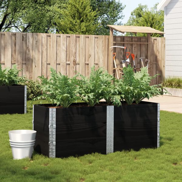 vidaXL Jardini&egrave;re noir 150x50 cm bois massif de pin