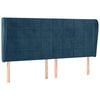 vidaXL T&ecirc;te de lit avec oreilles Bleu fonc&eacute; 203x23x118/128 cm Velours