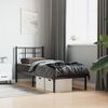 vidaXL Cadre de lit m&eacute;tal sans matelas avec t&ecirc;te de lit noir 75x190 cm