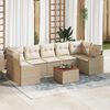 vidaXL Ensemble de canapé de jardin 8 pcs Beige et blanc