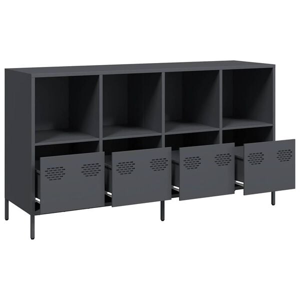 vidaXL Buffet anthracite 135x39x73,5 cm acier lamin&eacute; &agrave; froid