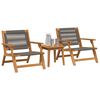 vidaXL Chaises de jardin avec table 3 pcs Gris Bois d'Acacia Massif