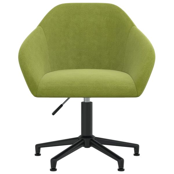 vidaXL Chaise pivotante de salle &agrave; manger Vert clair Velours