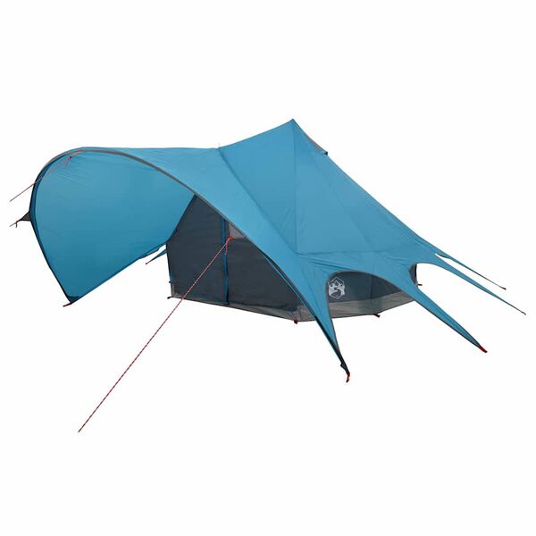 vidaXL Tente tipi avec toit avec &eacute;vent Bleu et gris 600 x 600 x 347 cm