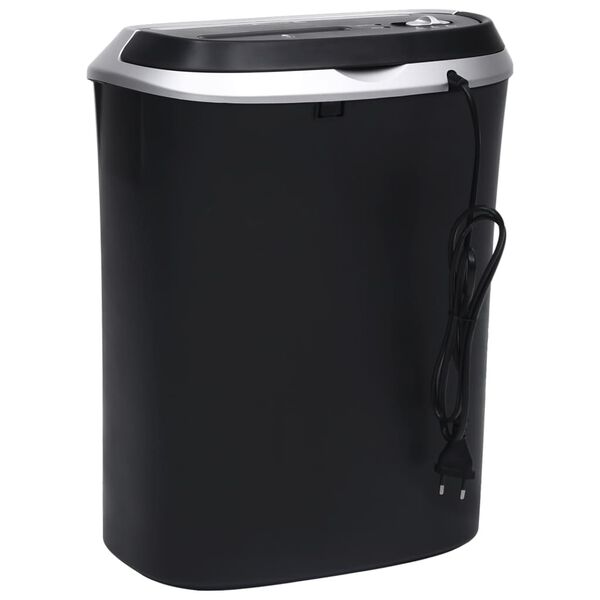 vidaXL Déchiqueteuse de papier 10 feuilles à coupe transversale Noir