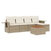 vidaXL Salon de jardin avec coussins 6 pcs beige r&eacute;sine tress&eacute;e