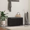 vidaXL Banc d'entr&eacute;e avec coussin Ch&ecirc;ne Noir 80 x 38 x 46 cm