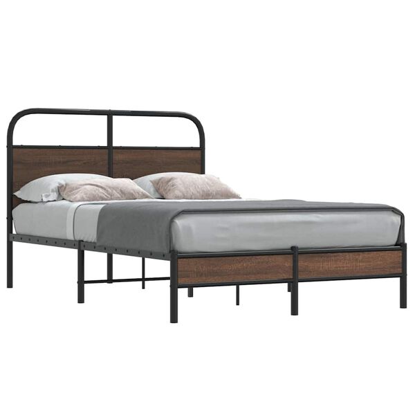vidaXL Cadre de lit sans matelas 135x190 cm ch&ecirc;ne marron