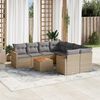 vidaXL Salon de jardin avec coussins 9 pcs beige r&eacute;sine tress&eacute;e