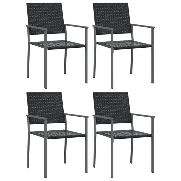 vidaXL Ensemble &agrave; manger de jardin 5 pcs r&eacute;sine tress&eacute;e acier