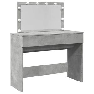 vidaXL Coiffeuse avec LED gris b&eacute;ton 100x40x120 cm