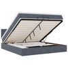 vidaXL Cadre de lit ottoman avec matelas gris fonc&eacute; 200x200 cm velours