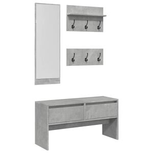 vidaXL Ensemble de meubles de couloir 4 pcs gris b&eacute;ton bois ing&eacute;nierie