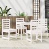vidaXL Ensemble à manger de jardin 5 pcs blanc bois massif de pin