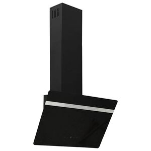 vidaXL Hotte murale 60 cm Acier et verre tremp&eacute; Noir