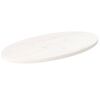 vidaXL Dessus de table blanc 70x35x2,5 cm bois de pin massif ovale
