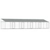vidaXL Cage pour chien avec toit/portes gris 10x2x2 m acier galvanis&eacute;