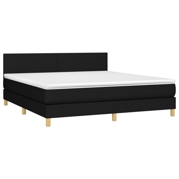 vidaXL Sommier &agrave; lattes de lit avec matelas Noir 160x200 cm Tissu