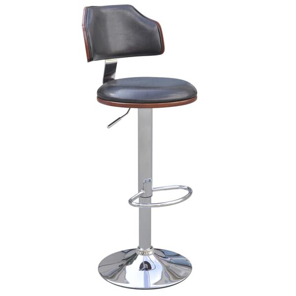 vidaXL Tabourets de bar lot de 2 cadre en bois courb&eacute; cuir synth&eacute;tique
