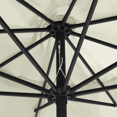 vidaXL Parasol d'extérieur avec mât en métal 400 cm Blanc sable