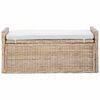 vidaXL Banc de rangement avec coussin Naturel 110 x 40 x 50 cm Rotin