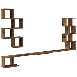 vidaXL &Eacute;tag&egrave;re murale pour t&eacute;l&eacute;viseur Bois ancien 180 x 15 x 94 cm