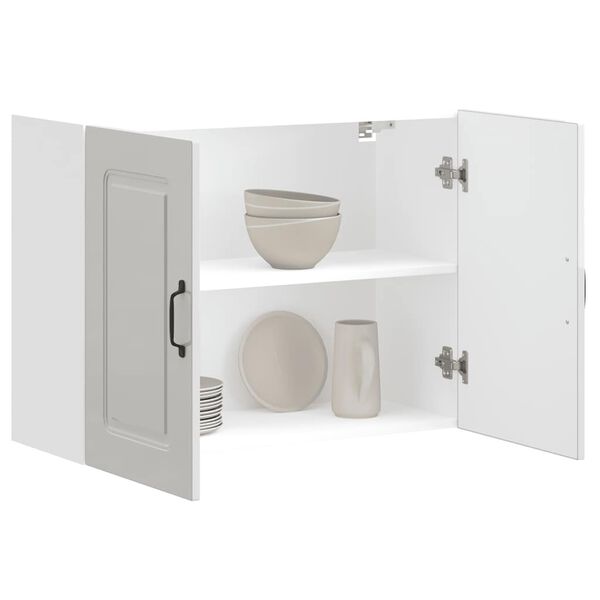 vidaXL Armoire murale de cuisine Kalmar blanc brillant bois ing&eacute;nierie