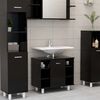 vidaXL Ensemble de meubles de salle de bain 3 pcs Noir Bois ing&eacute;nierie